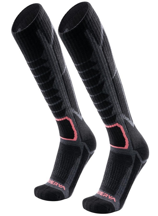 WEIERYA Ski Socks 2 Pairs Pack for Skiing, Snowboarding, Cold Weather, Winter Performance Socks (Retro Black 2 Pairs, X-Large) - Image 1